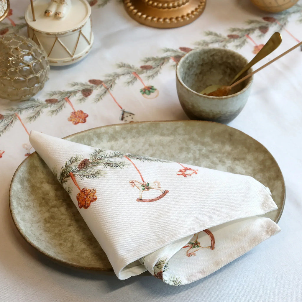 Chic Antique - Aix Stofserviet m. ranke - L40/B40 cm creme - Servietringen