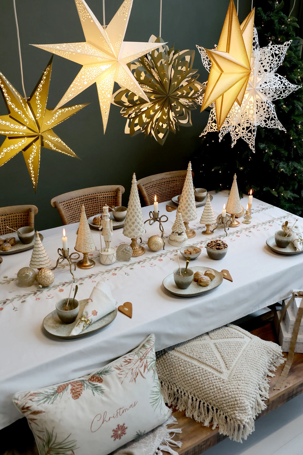 Chic Antique - Aix Stofserviet m. ranke - L40/B40 cm creme - Servietringen