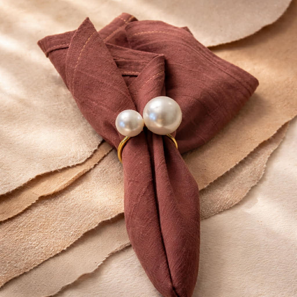 Klassisk Mørkebrun Stofserviet i Bomuld og Hør 40x40 cm – Varm og dyb