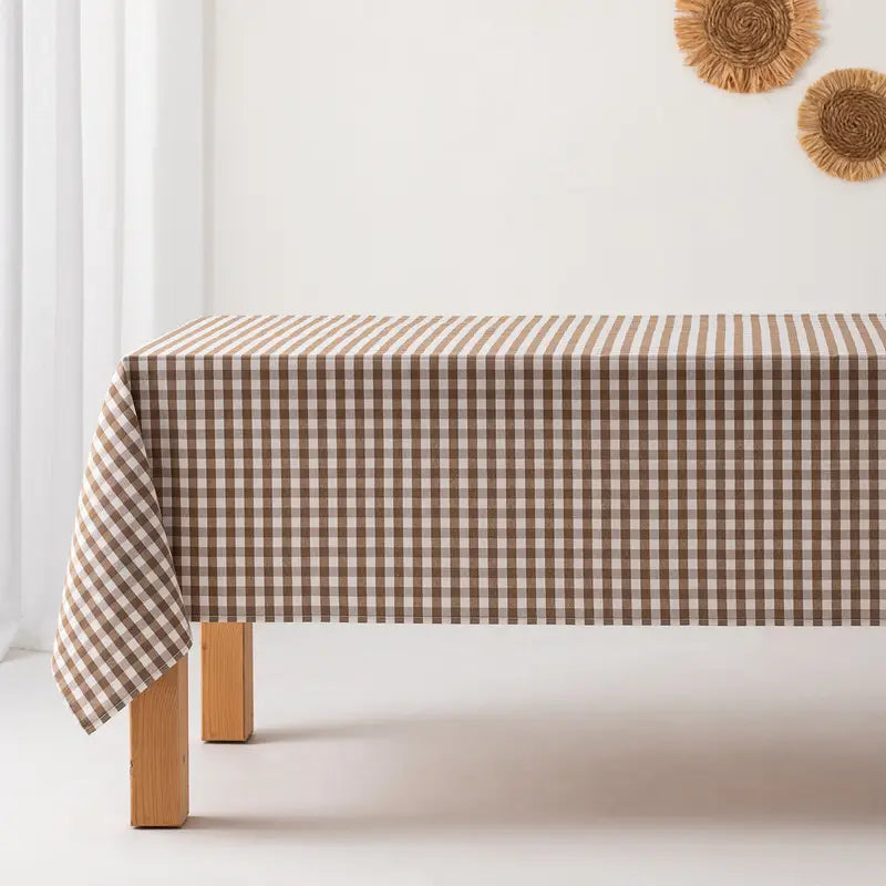 Antipletdug med stoflignende fornemmelse Vichy-tern Bomuld - Sand - Servietringen