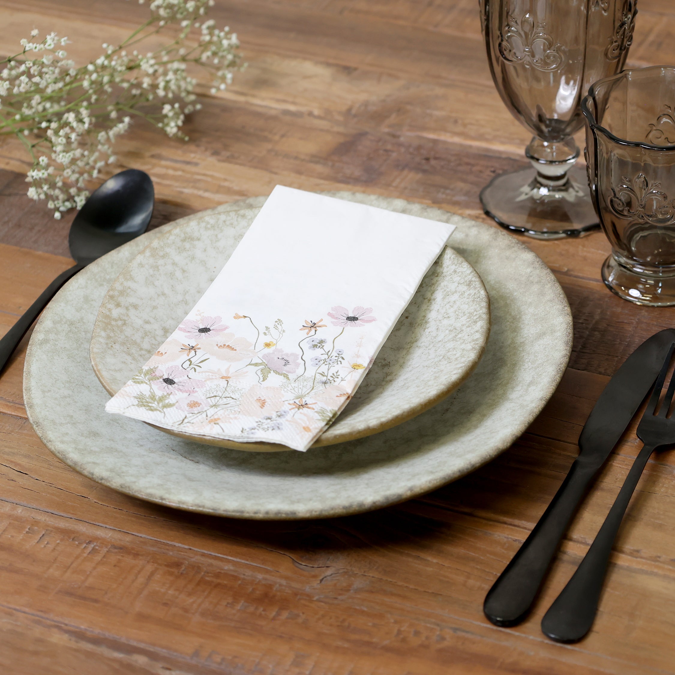 Serviet m. grøftekantsblomster - Servietringen