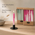 Kertelys Pink & Hvid – 6 stk