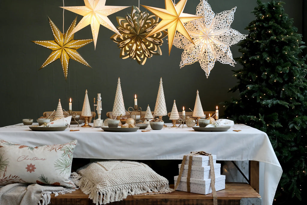 Chic Antique - Papirstjerne ekskl. ledning - Ø45 cm oliven - Servietringen