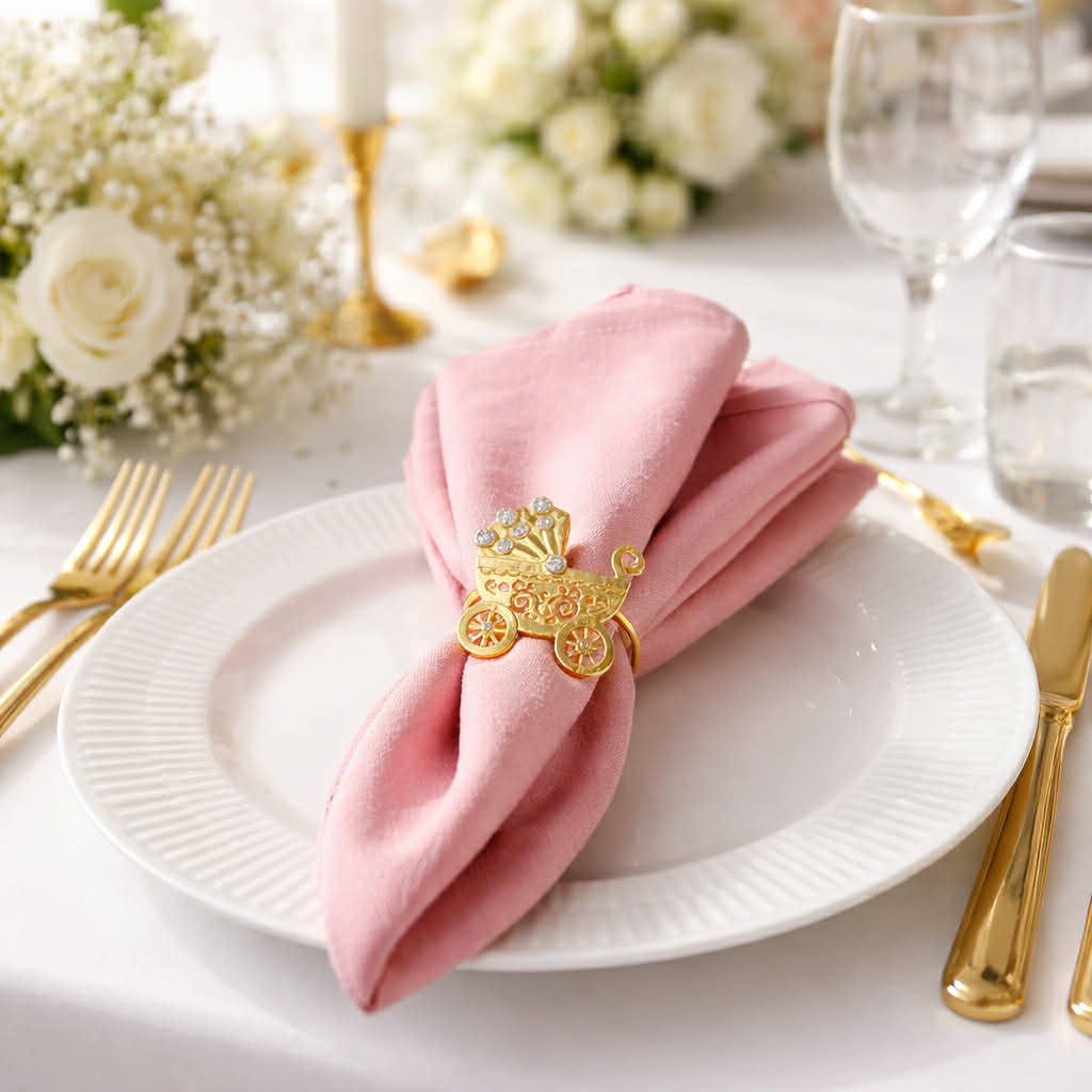 Klassisk Gammel Rosa Stofserviet i Bomuld og Hør 40x40 cm – Blød og Eksklusiv - Servietringen