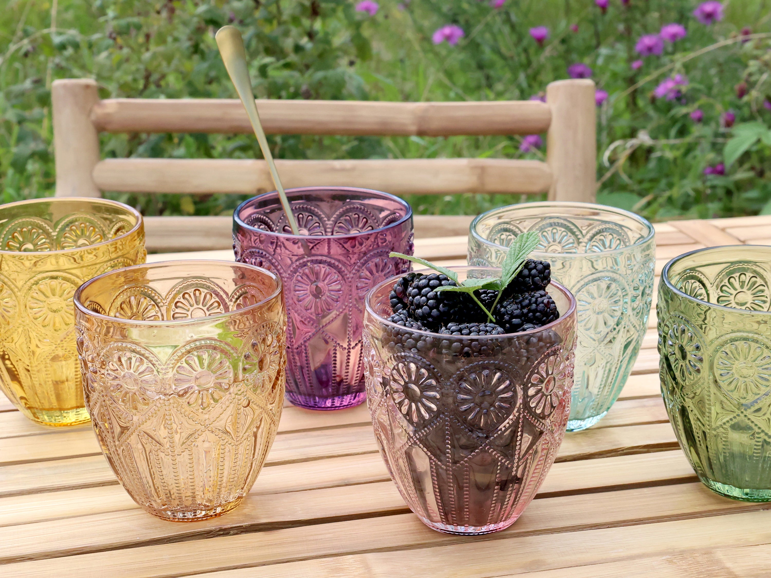 Servietringen Saint-Émilion glas med mønster, elegant design til borddækning.