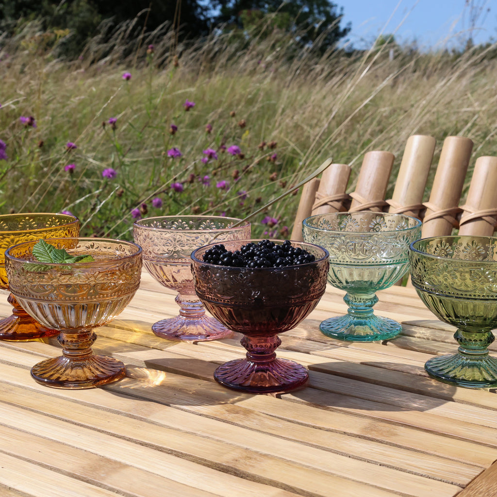 Saint-Émilion glass with pattern serving bowl by Servietringen, decorative and functional for dining and presentation.