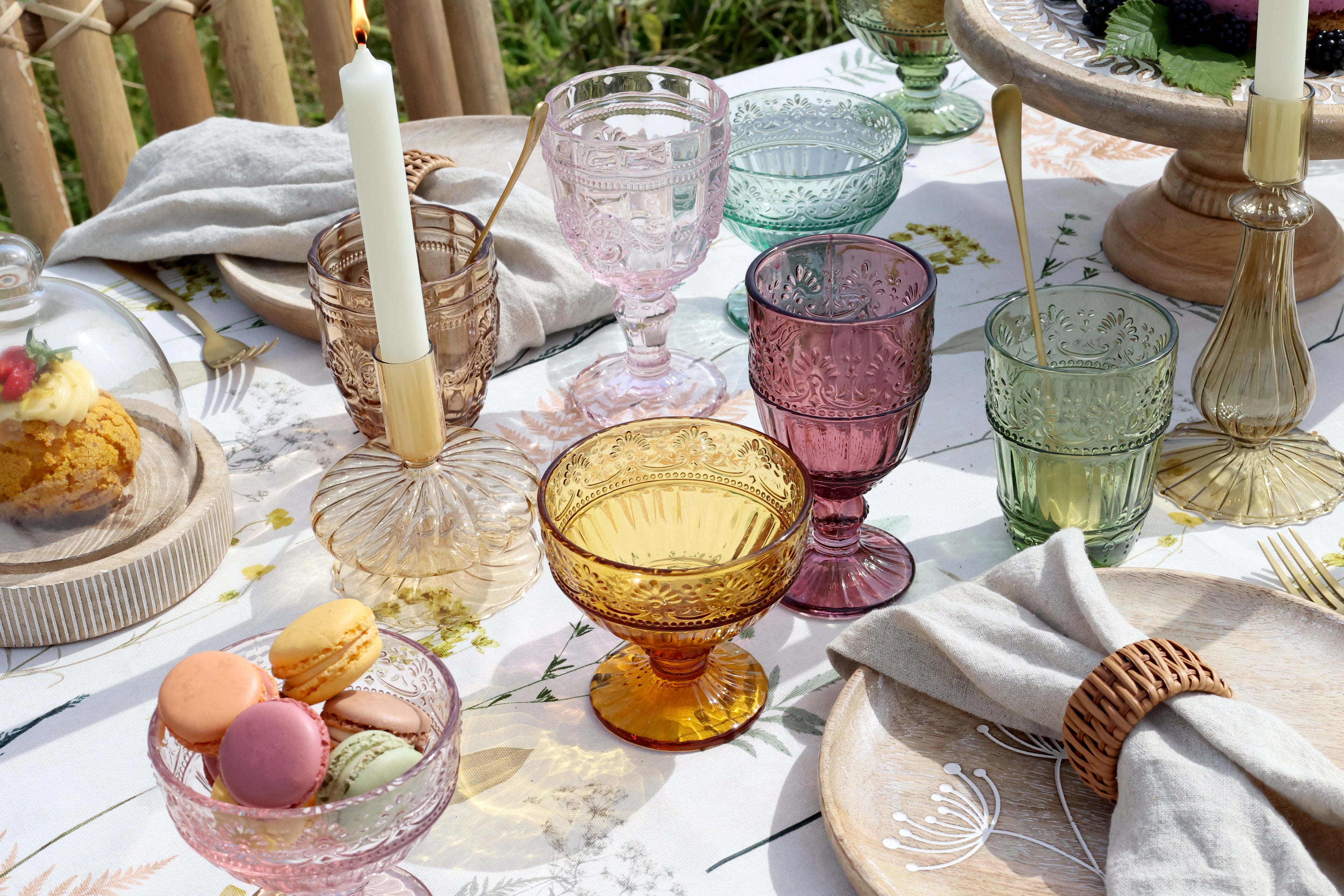 Saint-Émilion Glas m. mønster portionsskål by Servietringen, ceramic bowl with decorative pattern, ideal for serving small portions.