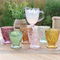 Saint-Émilion glass with decorative pattern from Servietringen, showcasing elegant design on clear glass.