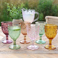 Saint-Émilion wine glass with pattern, elegant Vinglas by Servietringen, featuring a detailed decorative design.