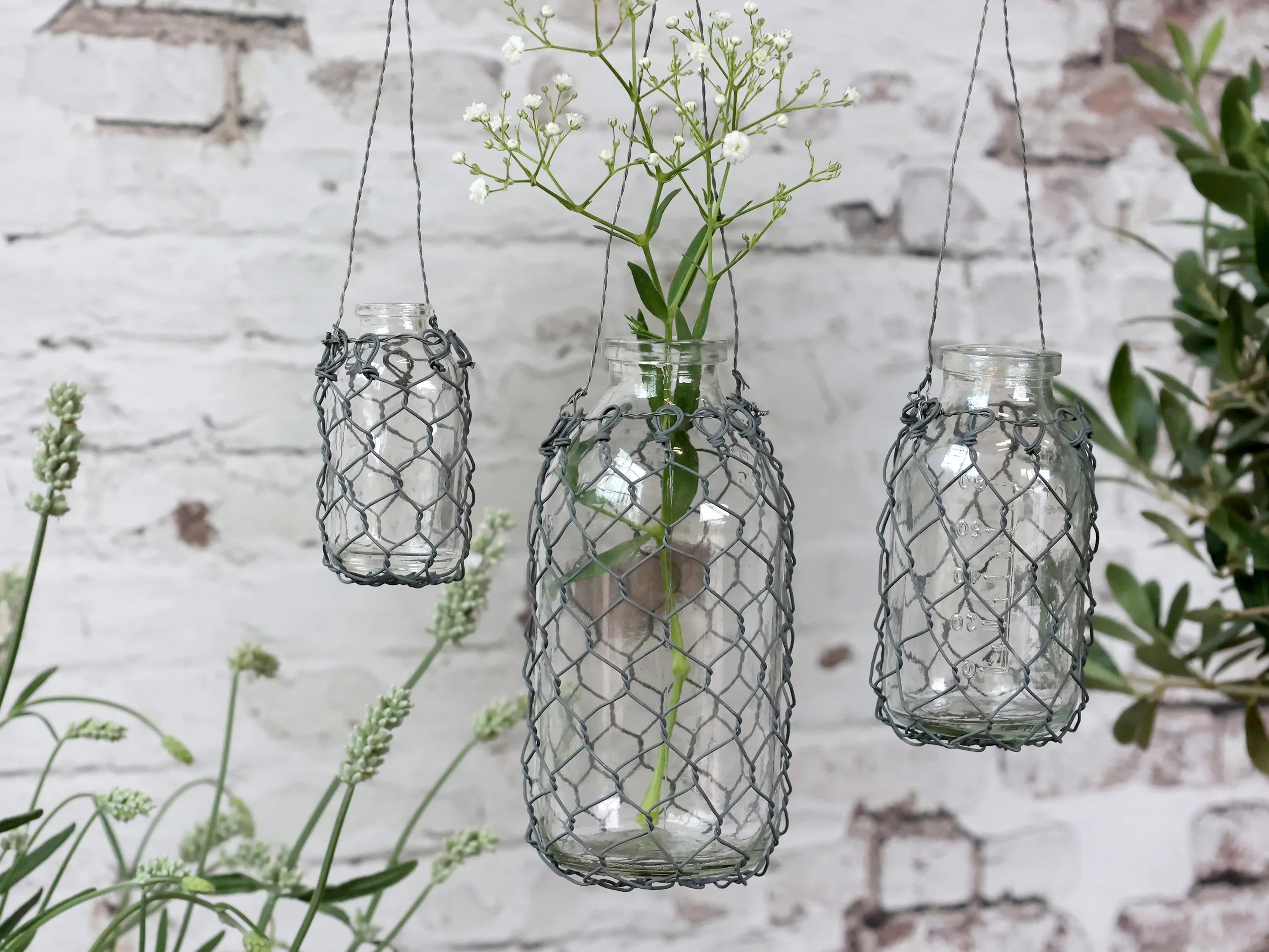 Chic Antique - Fil de fer Vase til ophæng - H10/Ø5,5 cm antique zink - Servietringen