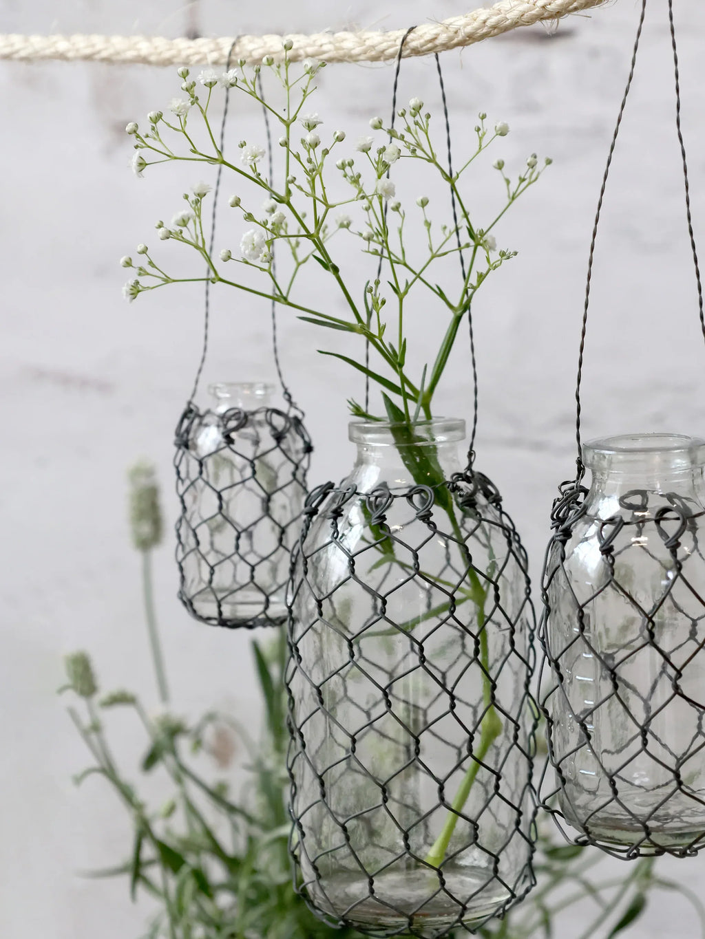 Chic Antique - Fil de fer Vase til ophæng - H10/Ø5,5 cm antique zink - Servietringen