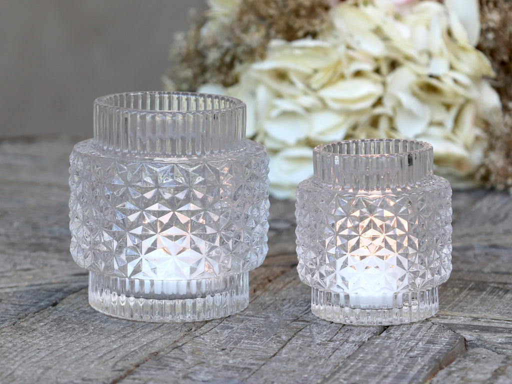 Chic Antique Fyrfadsstage m. mønster - H8/Ø7 cm klar - Servietringen