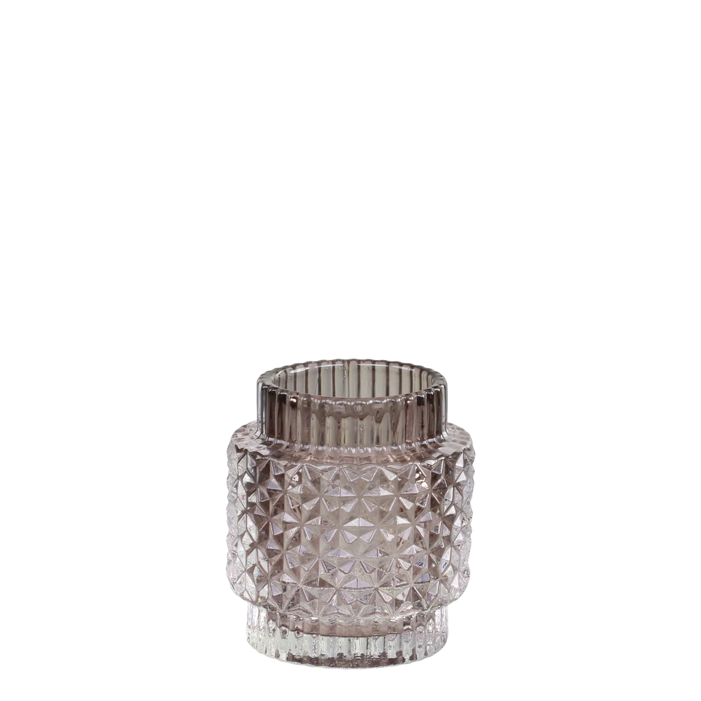 Chic Antique Fyrfadsstage m. mønster - H8/Ø7 cm mocca - Servietringen