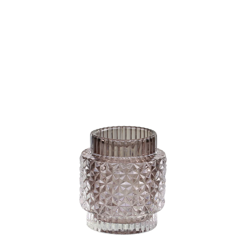 Chic Antique Fyrfadsstage m. mønster - H8/Ø7 cm mocca - Servietringen