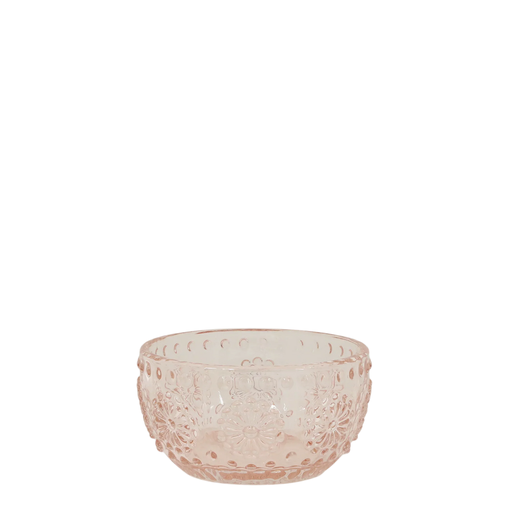 Chic Antique - Fyrfadsstage m. mønster lav - H7/Ø6,5 cm rosa - Servietringen