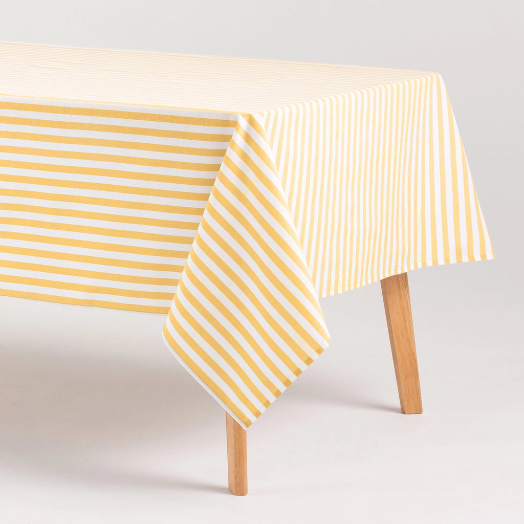 Antiplet dug Alma - bomuld med stoflignende følelse, striber - Gul - Servietringen