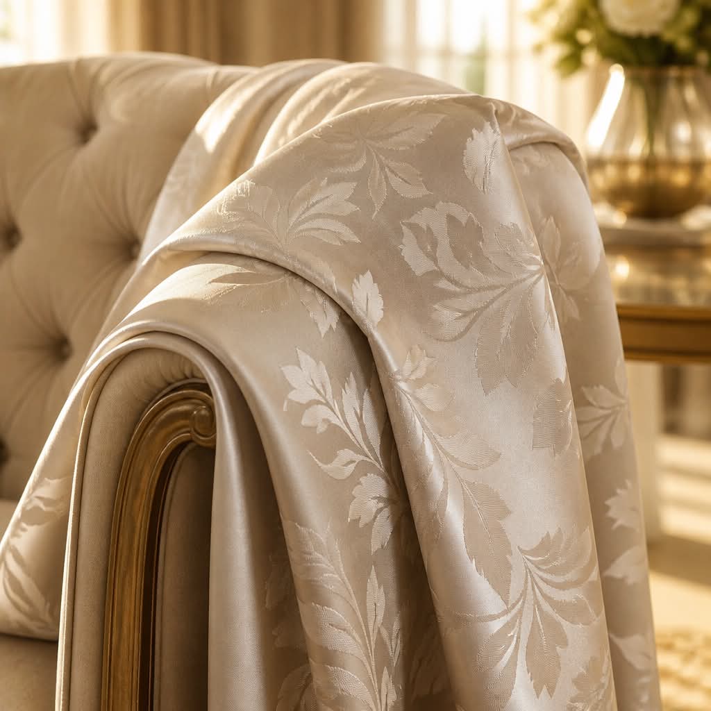 Champagne Rund Damask Dug Ø200