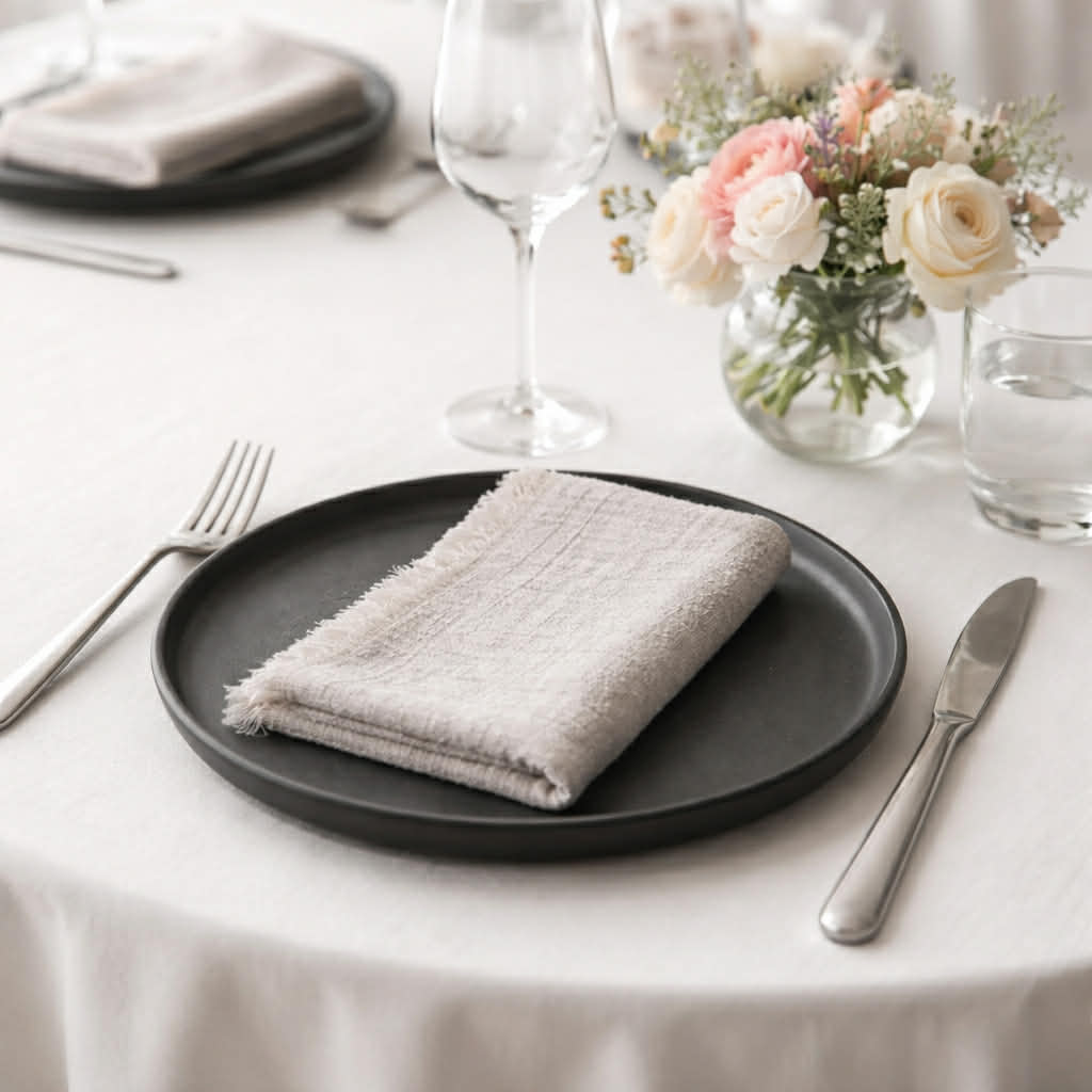 Natura Iin Lysegrå Stofserviet i hør – 40x40 cm - Servietringen
