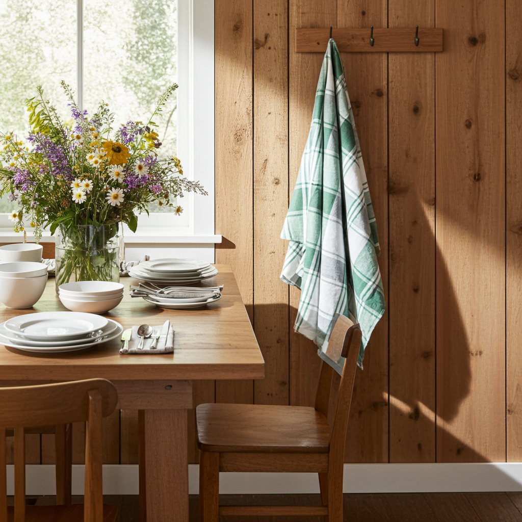 Viskestykke på tilbud - Tag 5 betal for 4 - Bladgrøn 70x50 i ren bomuld - Servietringen