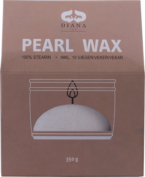 Hvid stearinlys med 10 væger, Lyssand Pearl Wax Diana Lys, 350 g, til hjemmelavede stearinlys.