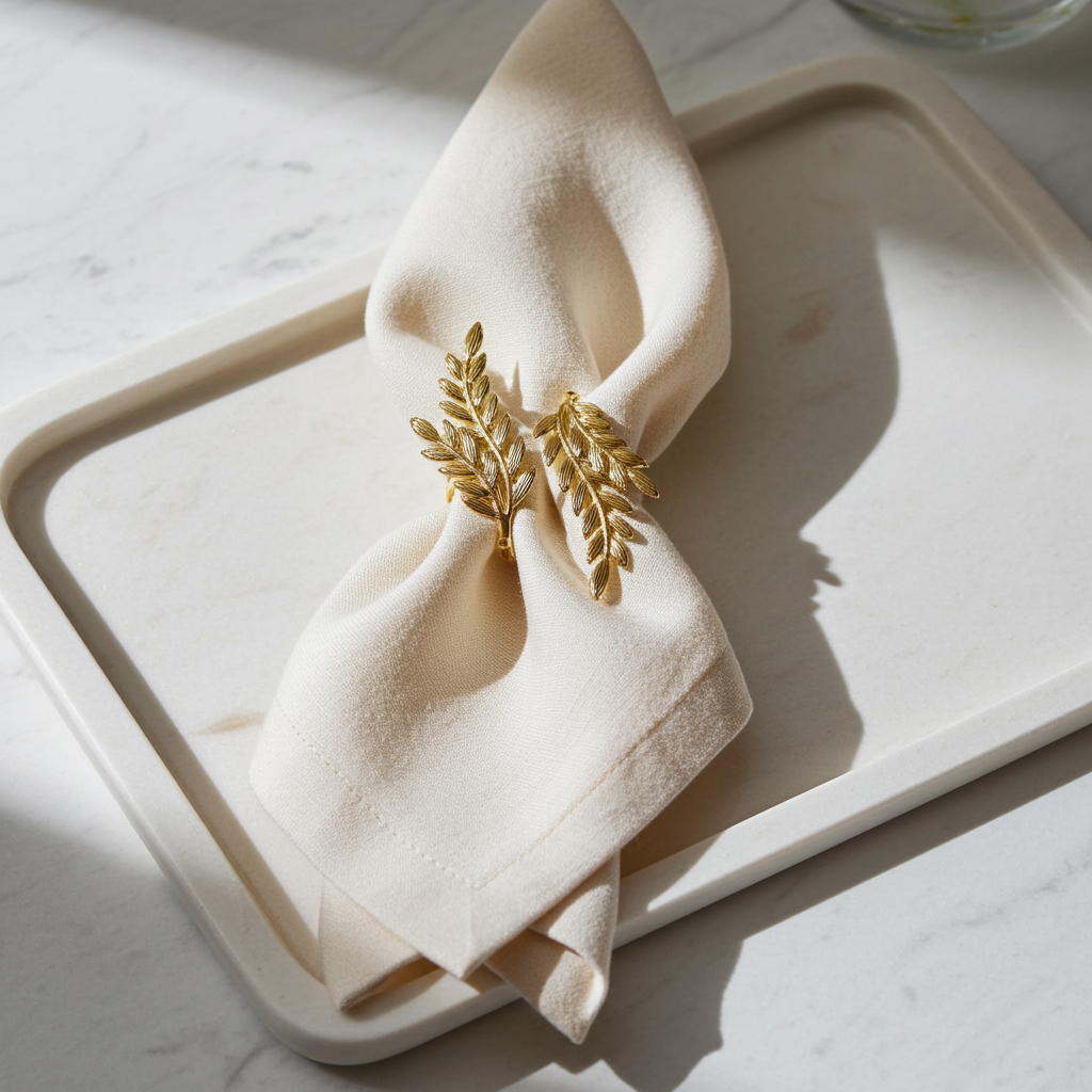 Servietring Bladglans Guld - Servietringen