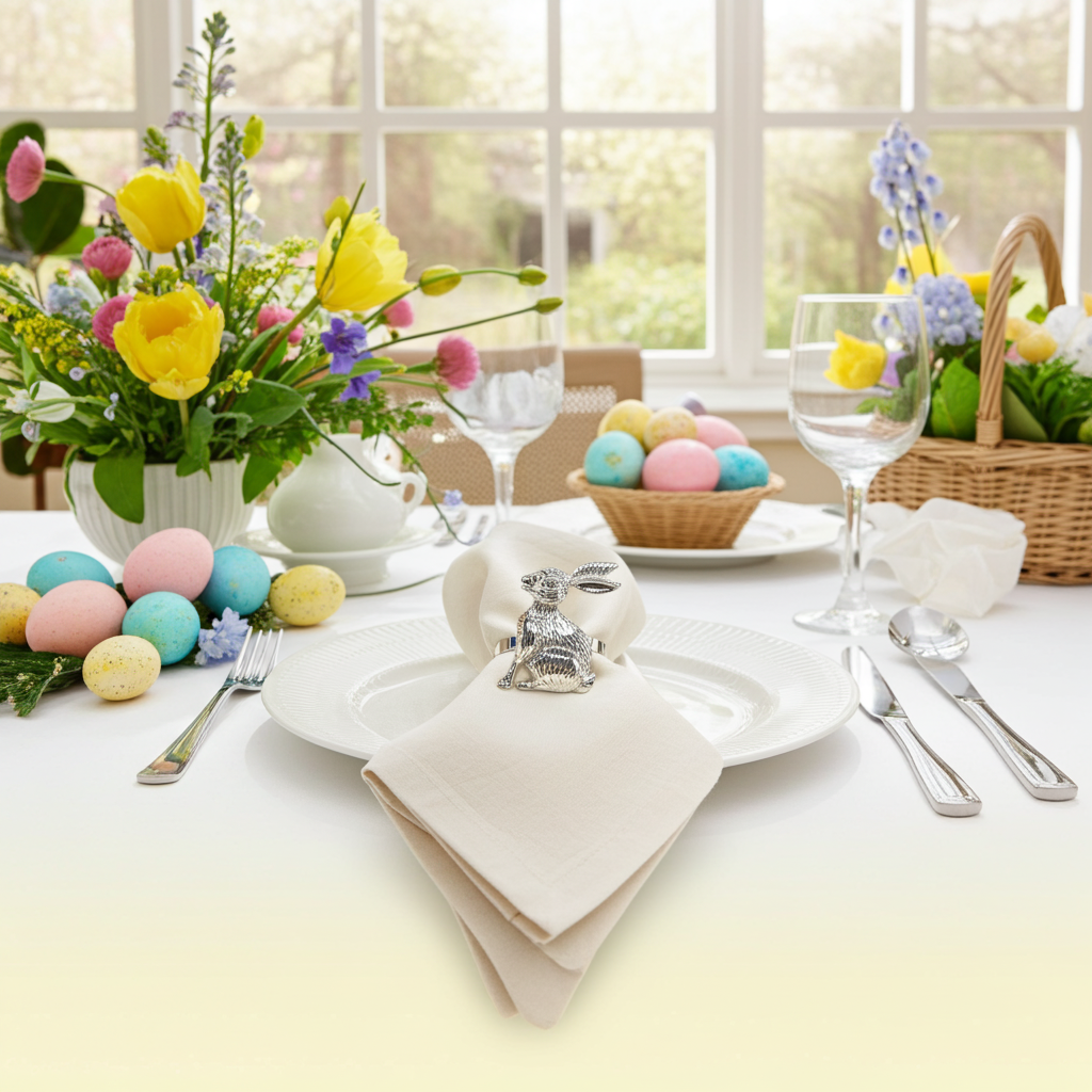 Servietring Påskehare - Sølv - Servietringen