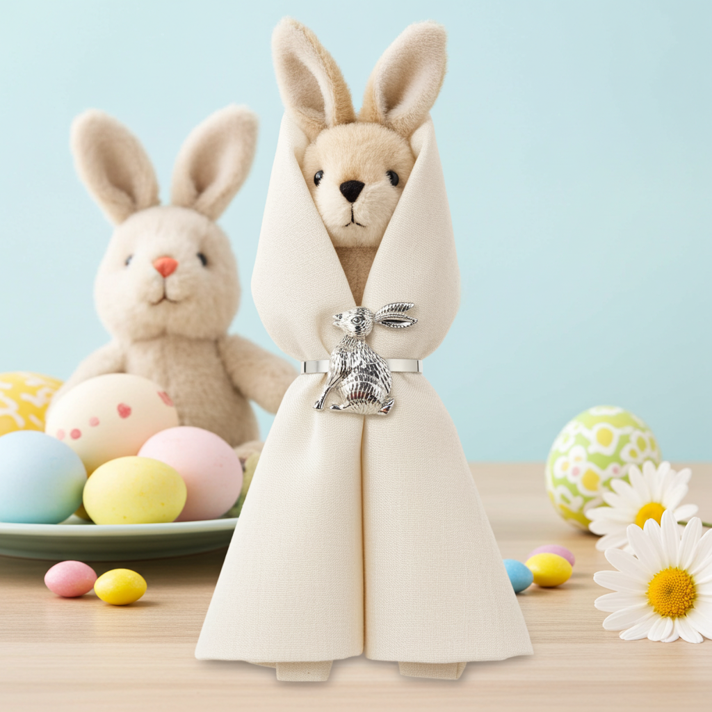 Servietring Påskehare - Sølv - Servietringen