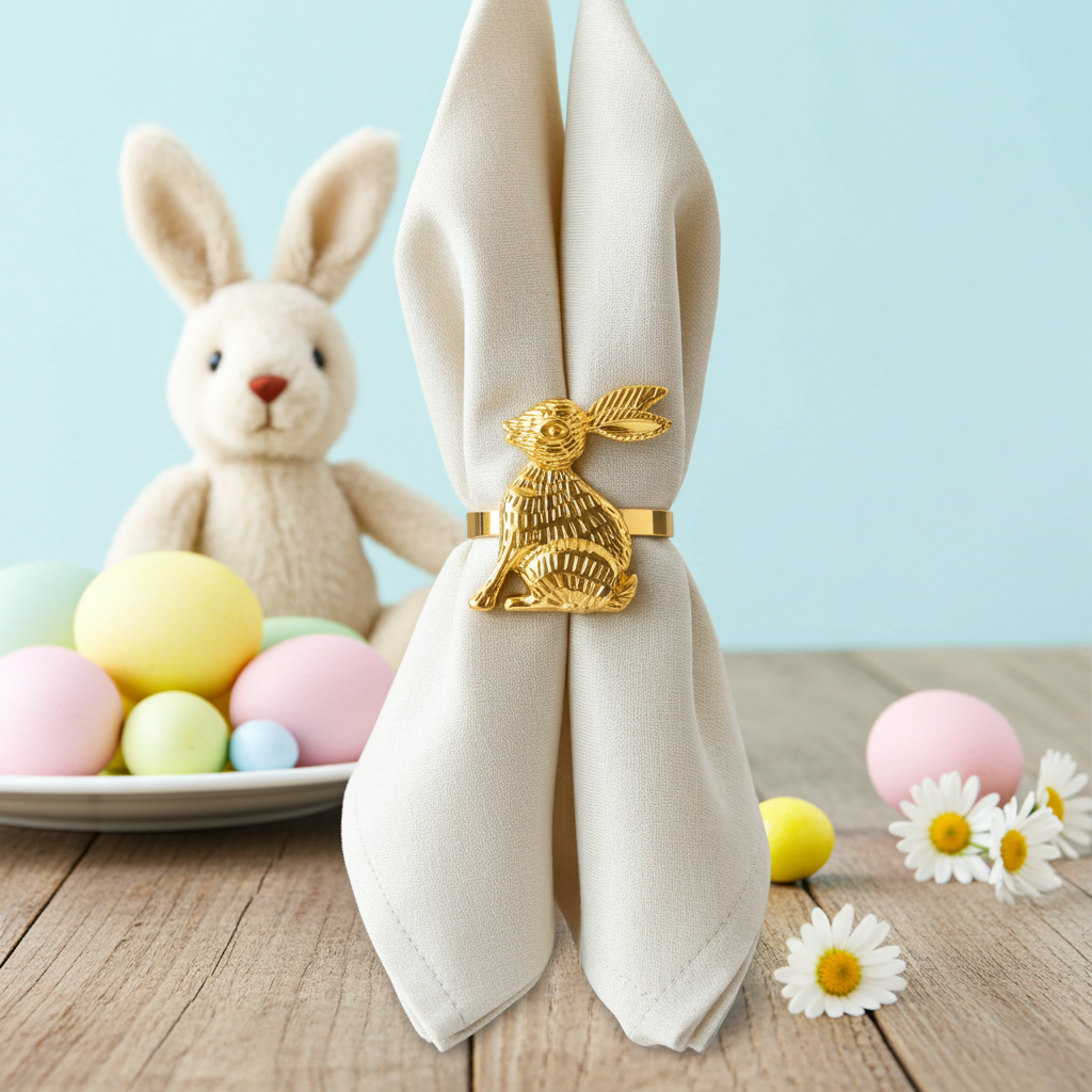 Servietring Påskehare - Guld - Servietringen