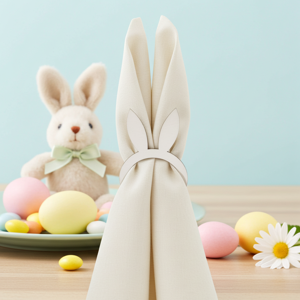 Servietring Påskehare - Natur - pk. af 2 stk. - Servietringen