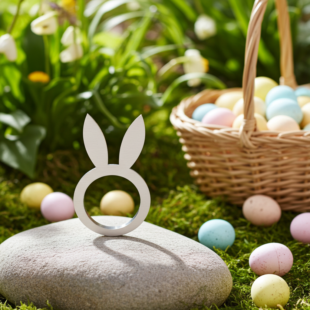 Servietring Påskehare - Natur - pk. af 2 stk. - Servietringen