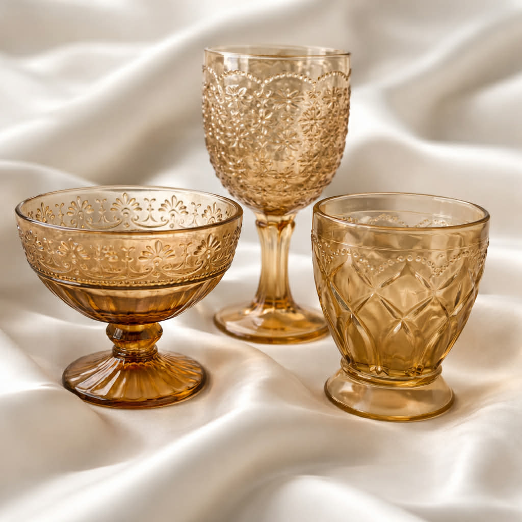 Taupe Saint-Émilion wine glass with patterned design, elegant and sophisticated, for serving fine wines in style.