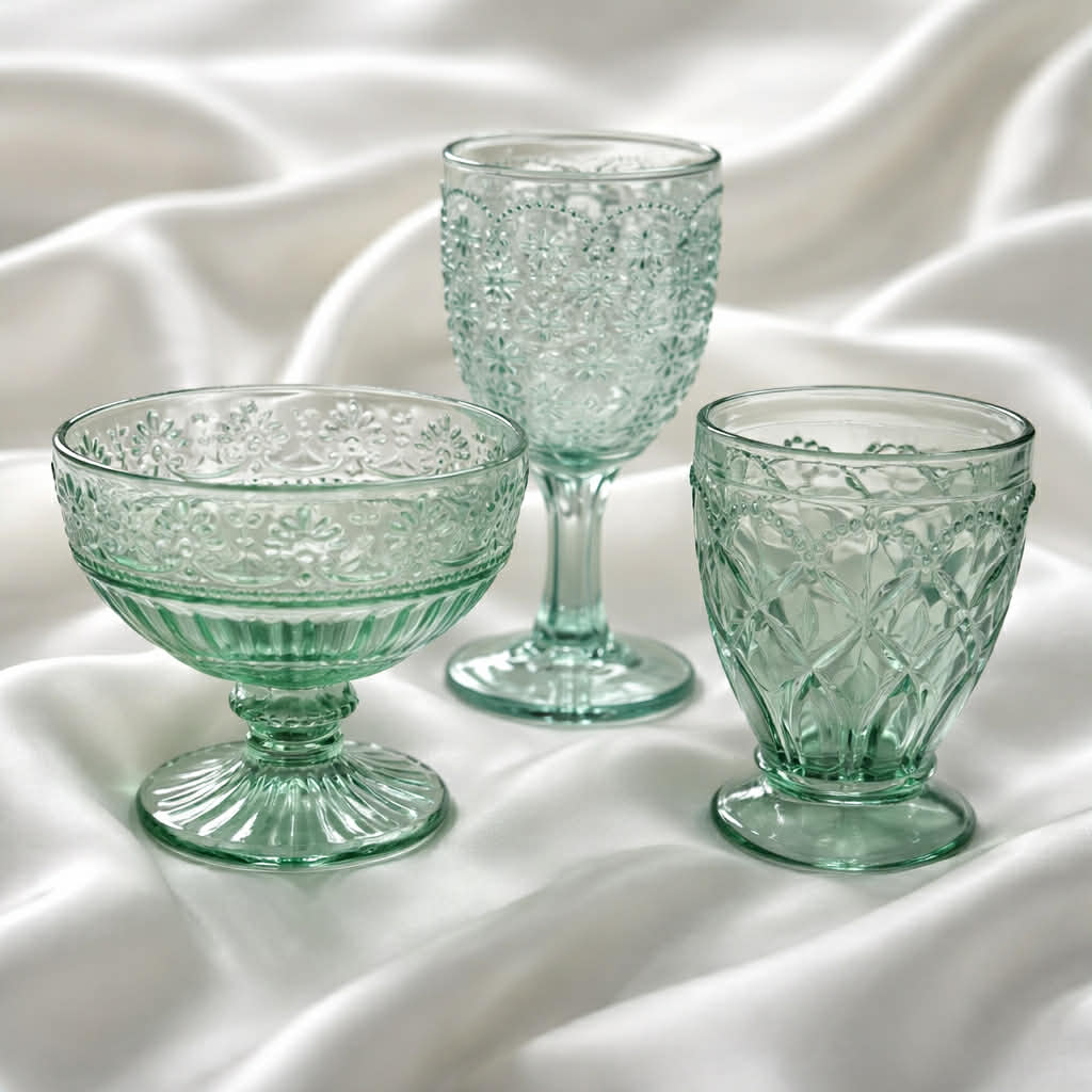 Candybar-sæt med 6 krukker m. låg - Grønne (LYS) nuancer