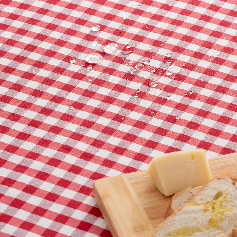 Antipletdug med stoflignende fornemmelse Vichy-tern Bomuld - Rød - Servietringen