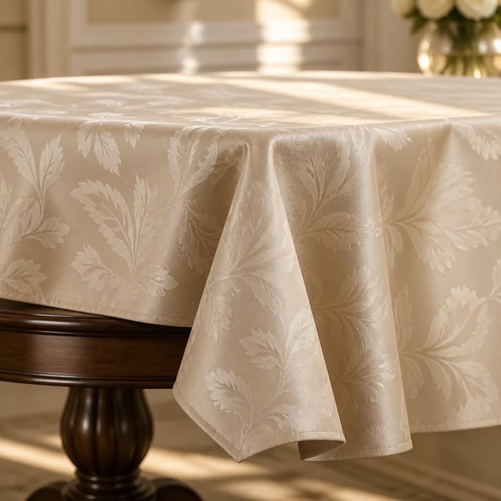 Champagne Rund Damask Dug Ø200