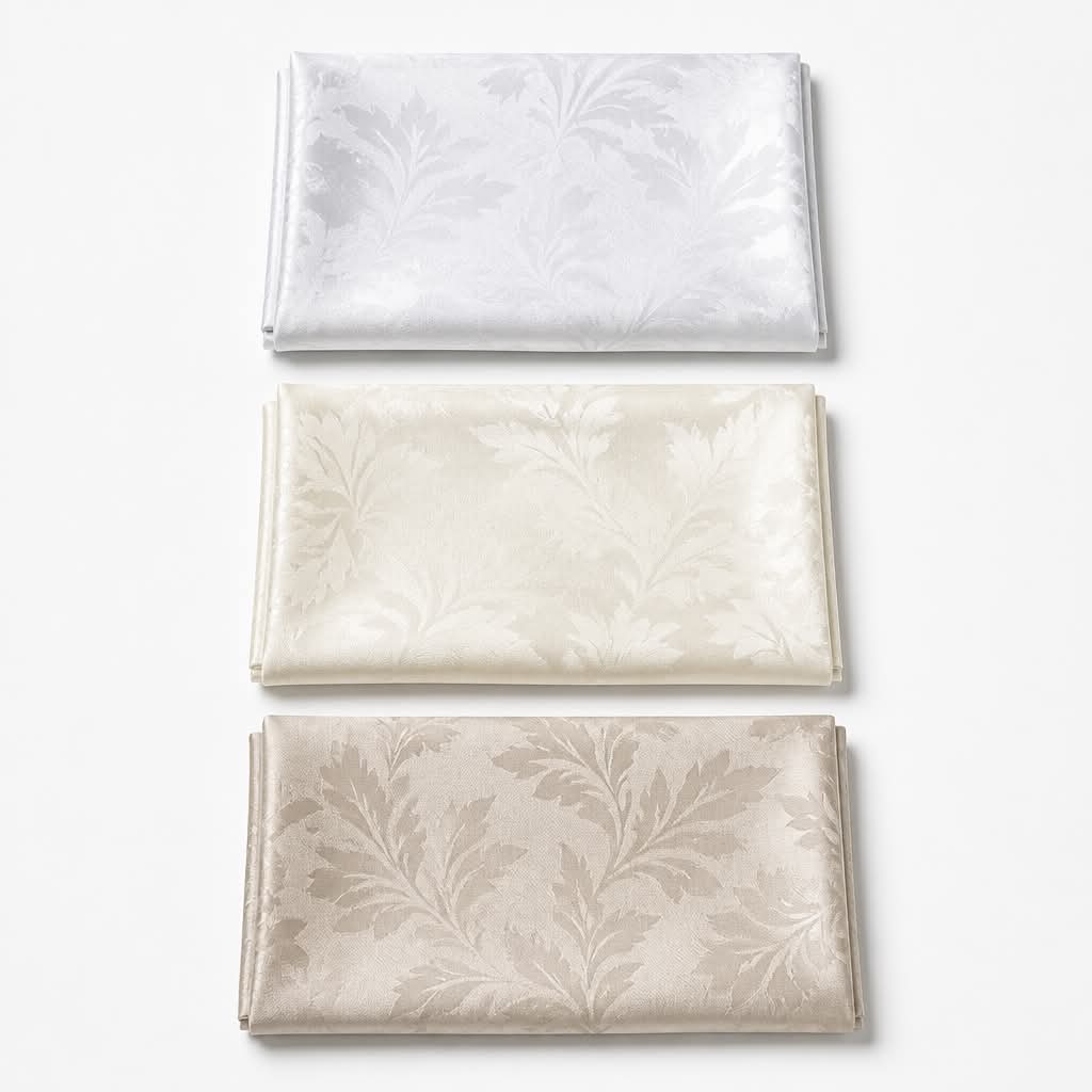 Hvid Rund Damask Dug Ø200