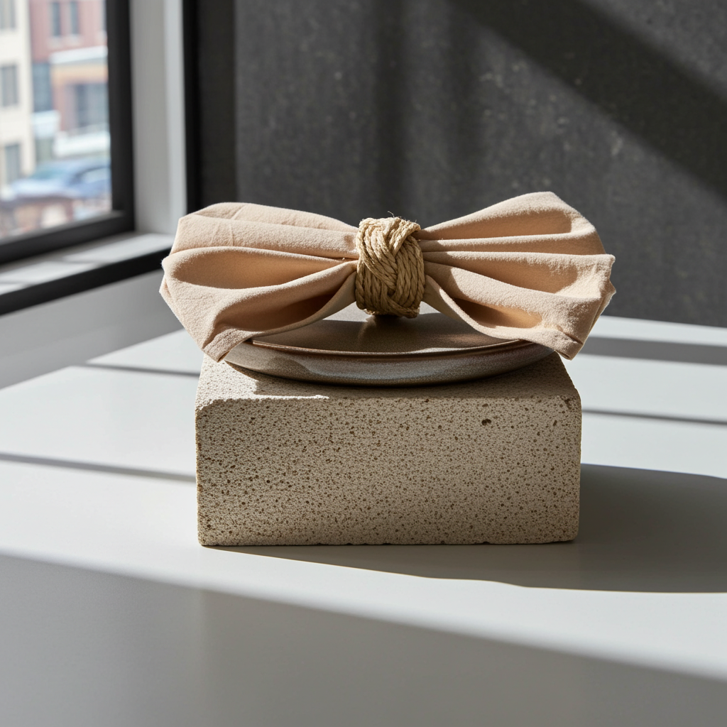 Klassisk Kakifarvet Stofserviet i Bomuld og hør 40X 40 cm - Servietringen