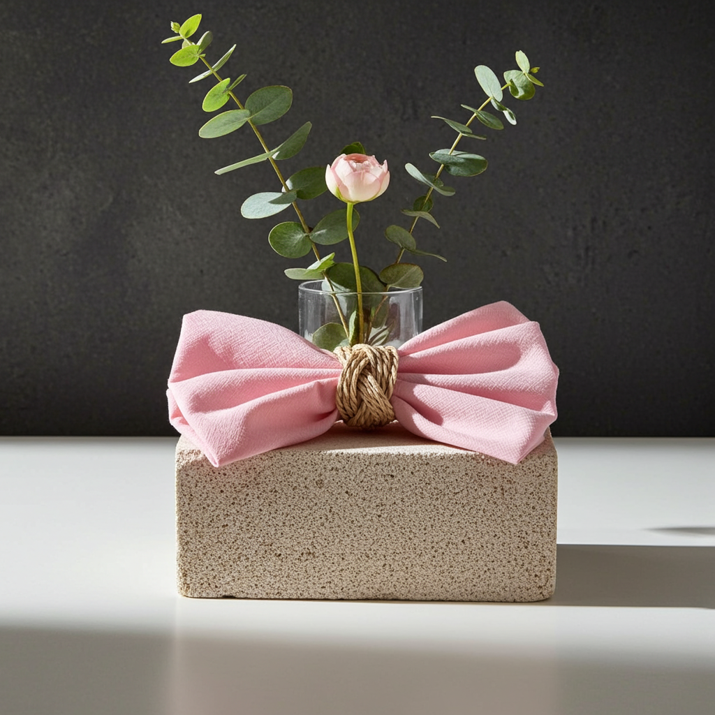 Klassisk Lyserød Stofserviet i Bomuld og Hør 40x40 cm – Blid og Romantisk - Servietringen