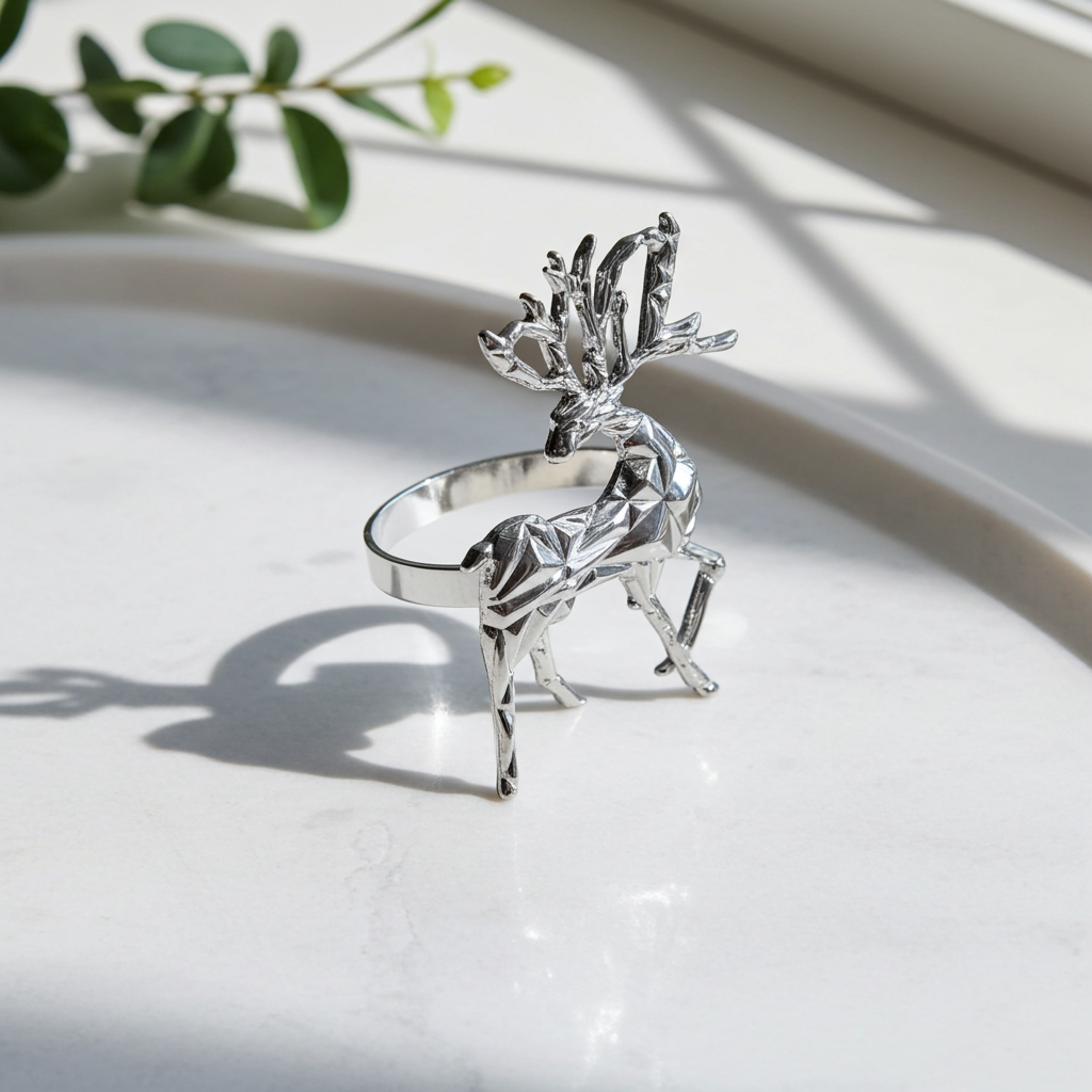 Servietring Hjort - Sølv - Servietringen