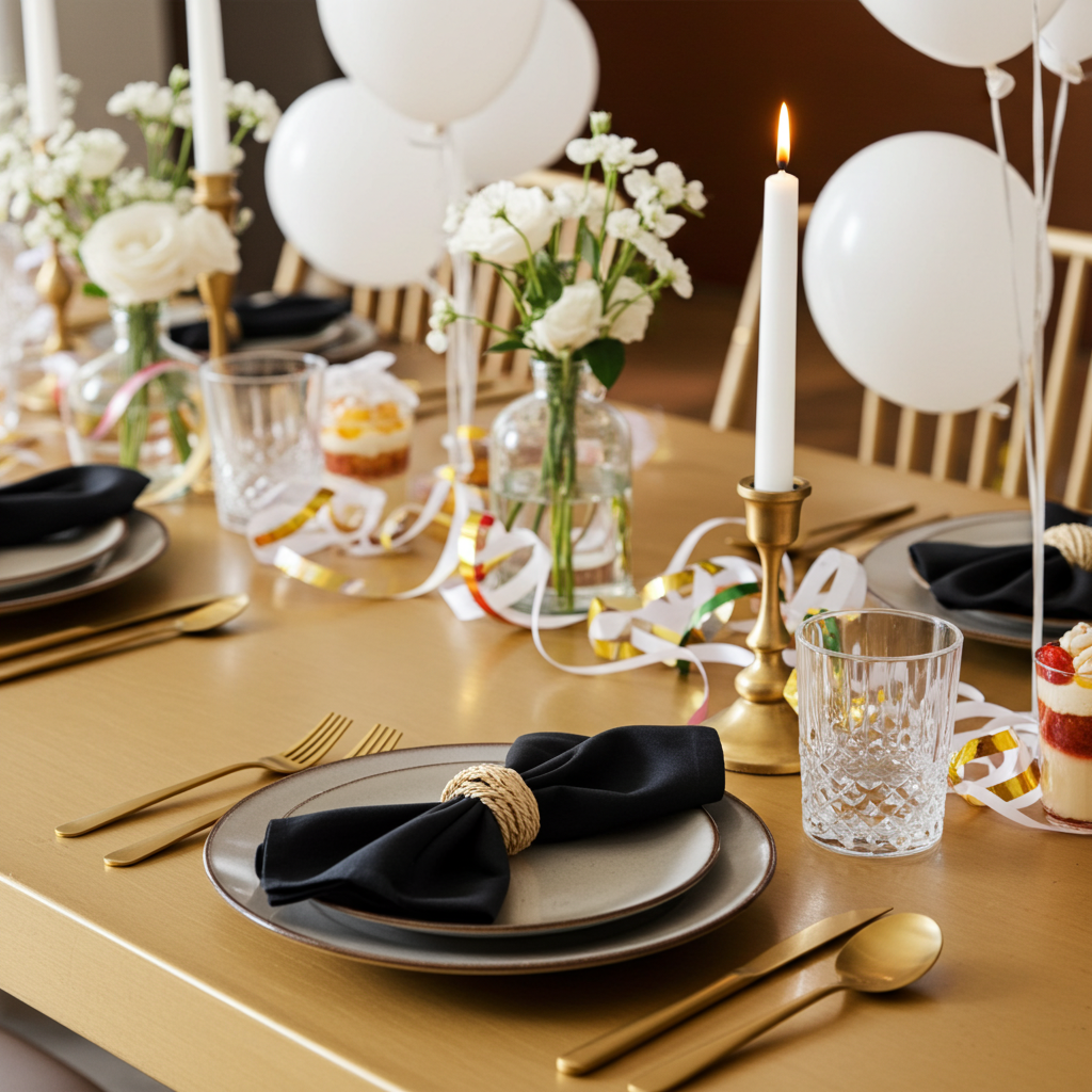 Klassisk Sort Stofserviet i Bomuld og Hør 40x40 cm – Elegant og Tidløs - Servietringen