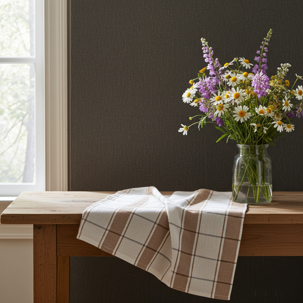 Viskestykke på tilbud - Tag 5 betal for 4 - Lysstribe 70x50 i ren bomuld - Servietringen