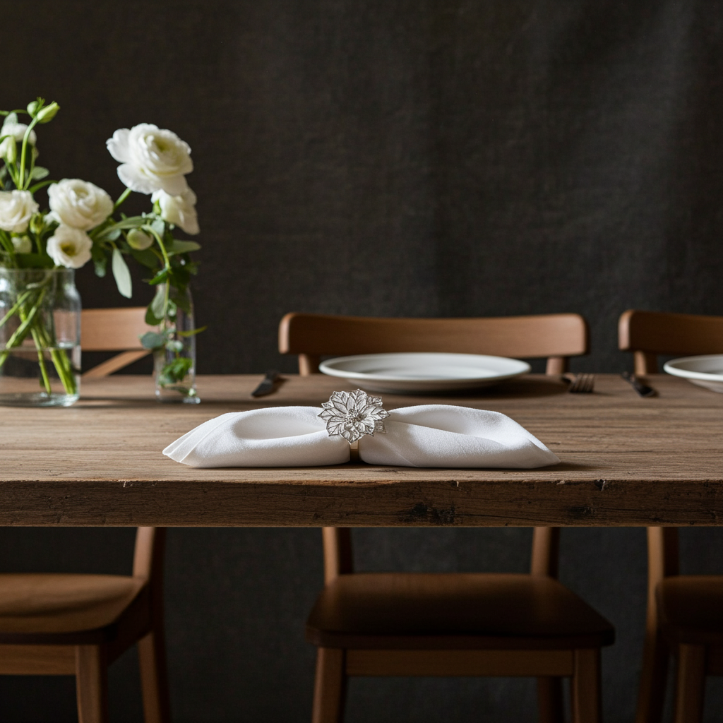 Servietring Frostblomst Sølv - Servietringen