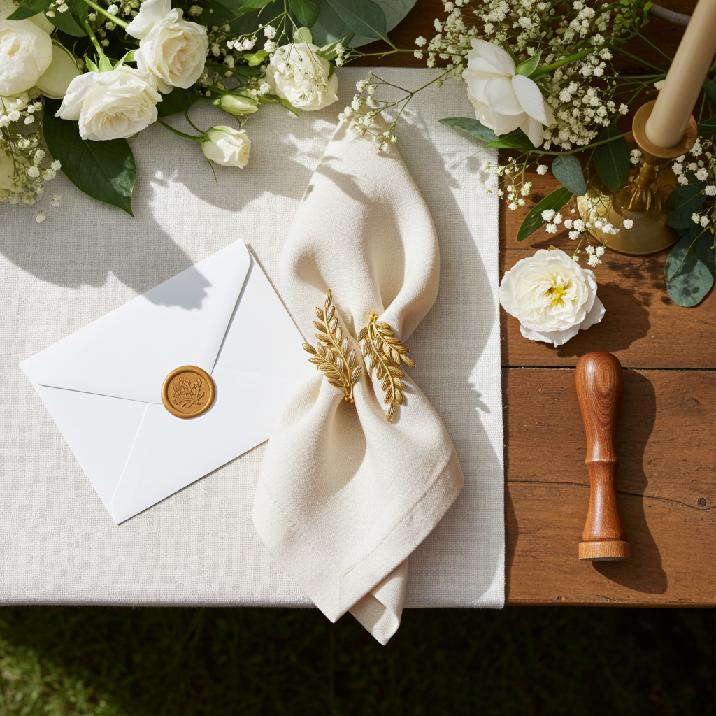 Servietring Bladglans Guld - Servietringen