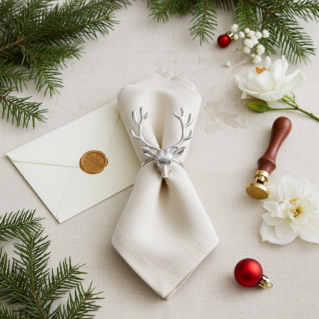 Servietring Krondyr - Sølv - Servietringen