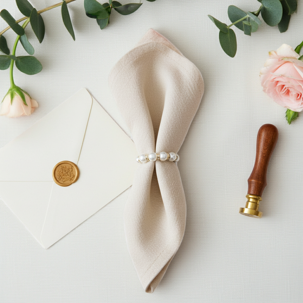 Servietring Perlemor - Guld - Servietringen