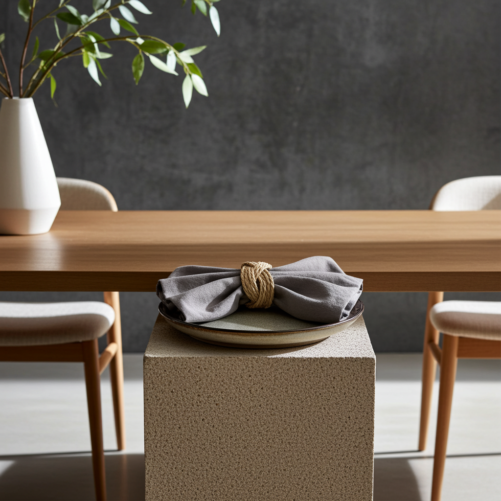 Klassisk Grå Stofserviet i Bomuld og Hør 40x40 cm – Moderne og Stilren - Servietringen