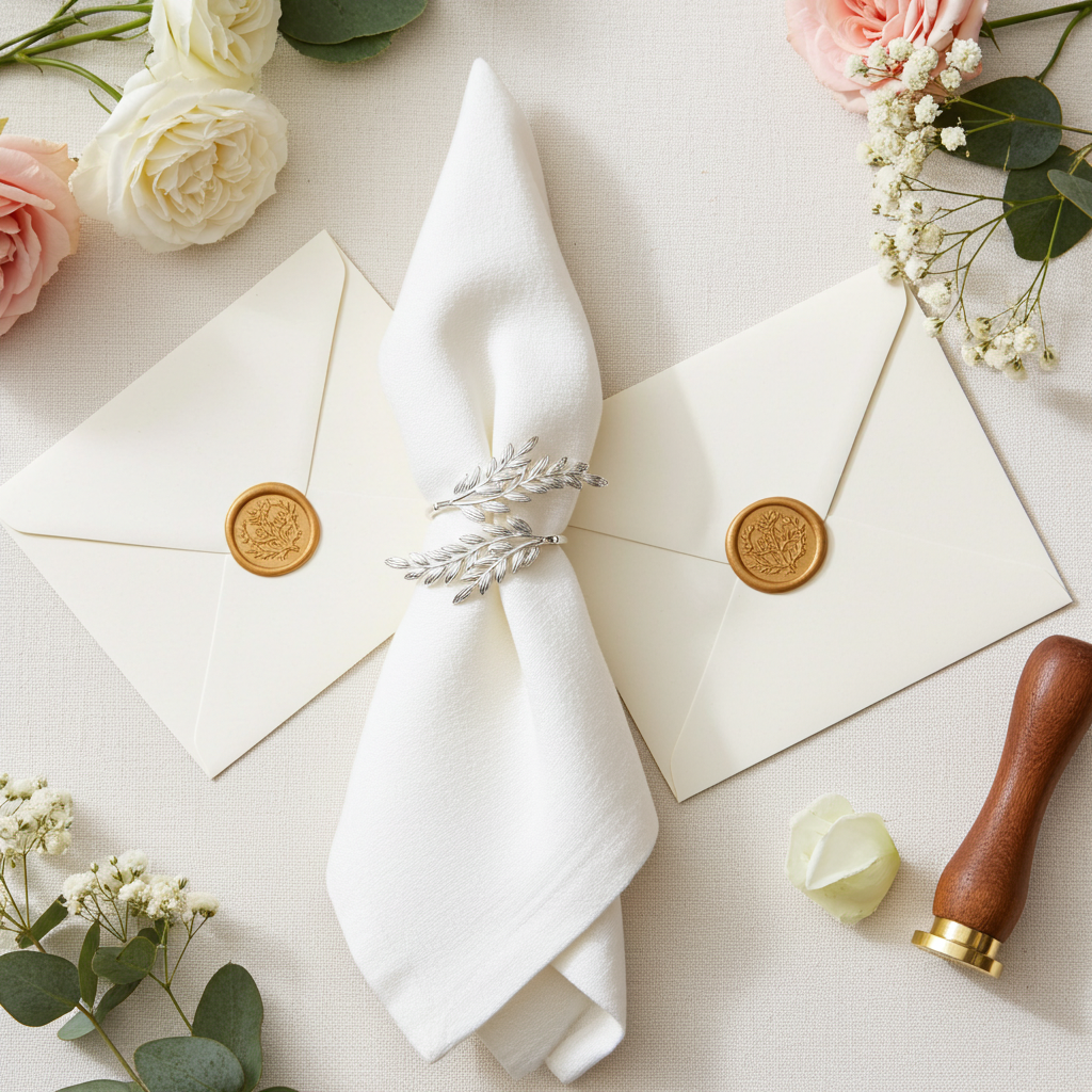 Servietring Bladglans Sølv - Servietringen