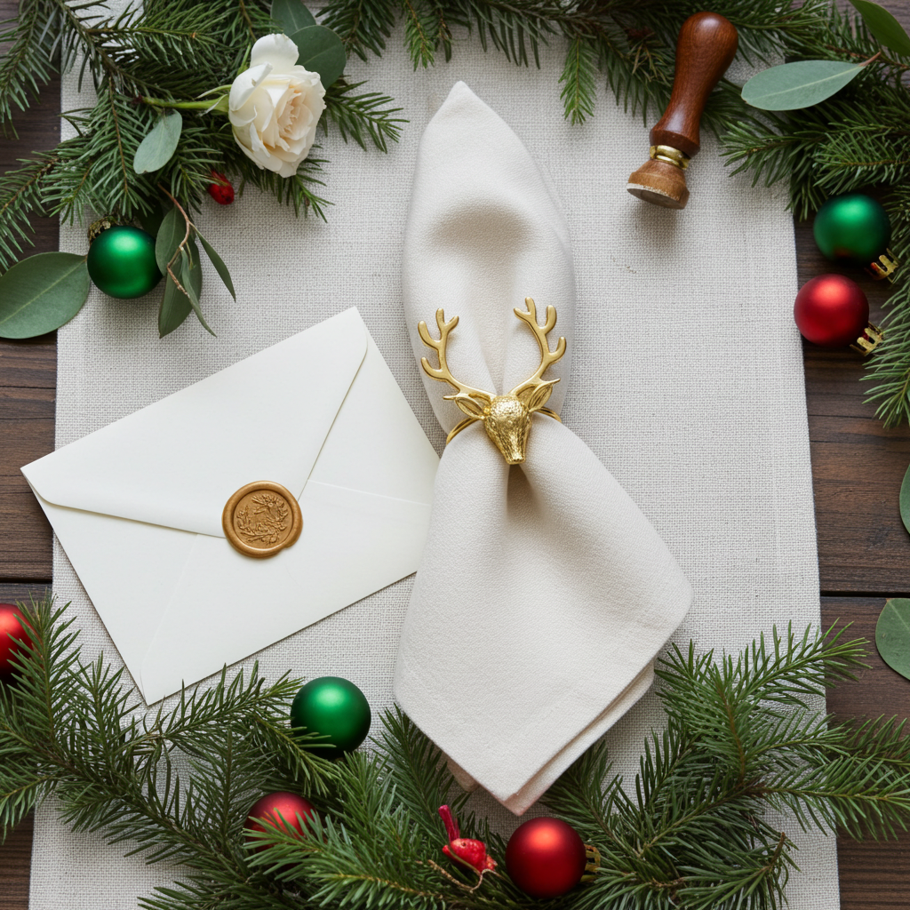 Servietring Krondyr - Guld - Servietringen