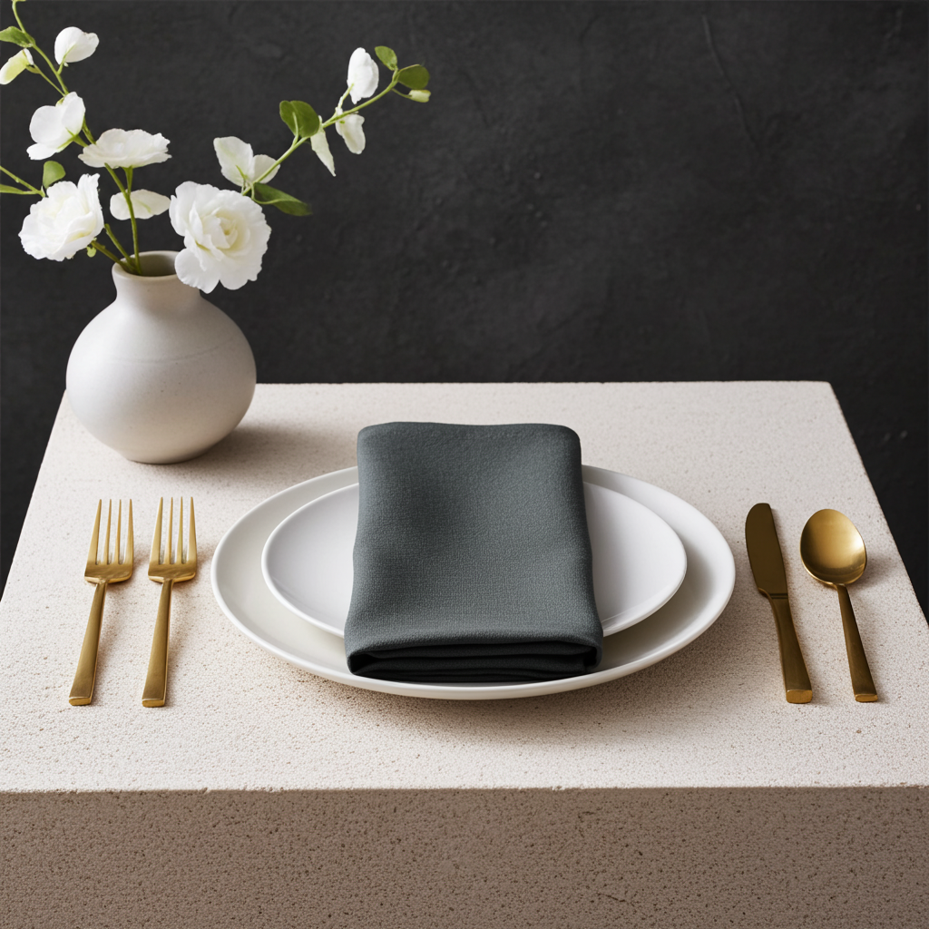 Klassisk Støvblå Stofserviet i Bomuld og Hør 40x40 cm – Moderne og klassisk - Servietringen