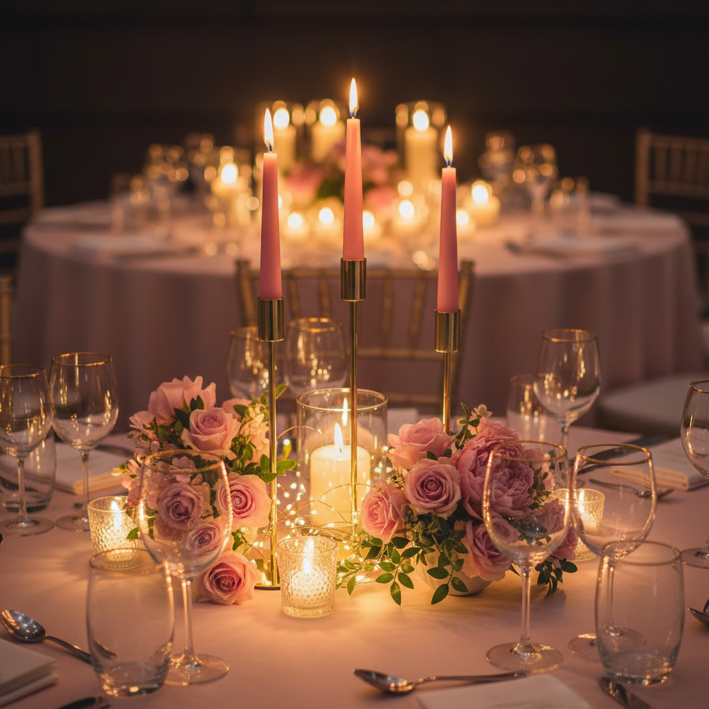 Sæt af 3 Metal Lysestager  i Guld –  Stilfuld Elegance til Hjemmet - Servietringen