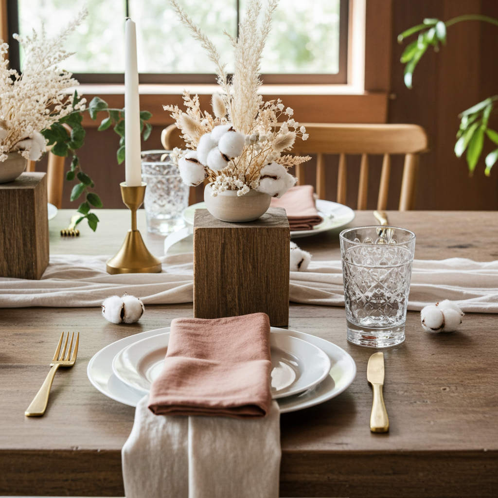 Klassisk Brun Stofserviet (Café Latte) 40×40 cm i Bomuld & Hør – 10-pak - Servietringen